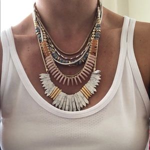 Pink and White Stone Stella & Dot Necklace